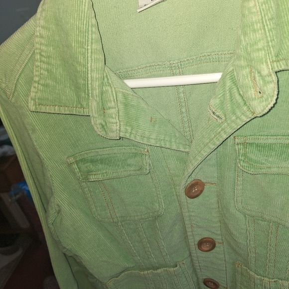 Tulle Women's Green Corduroy, Size L, Tapered Utility Jacket/Blazer - Picture 11 of 11